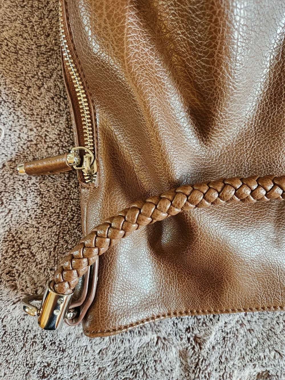 Liz Claiborne Brown Braided-Handle Shoulder Bag